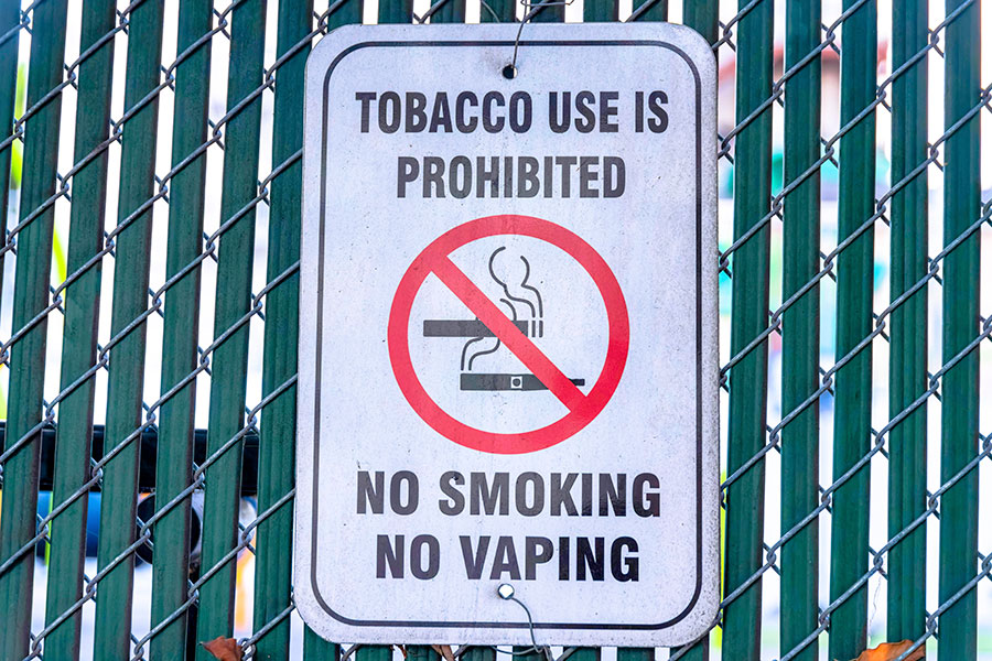 No Smoking or Vaping sign